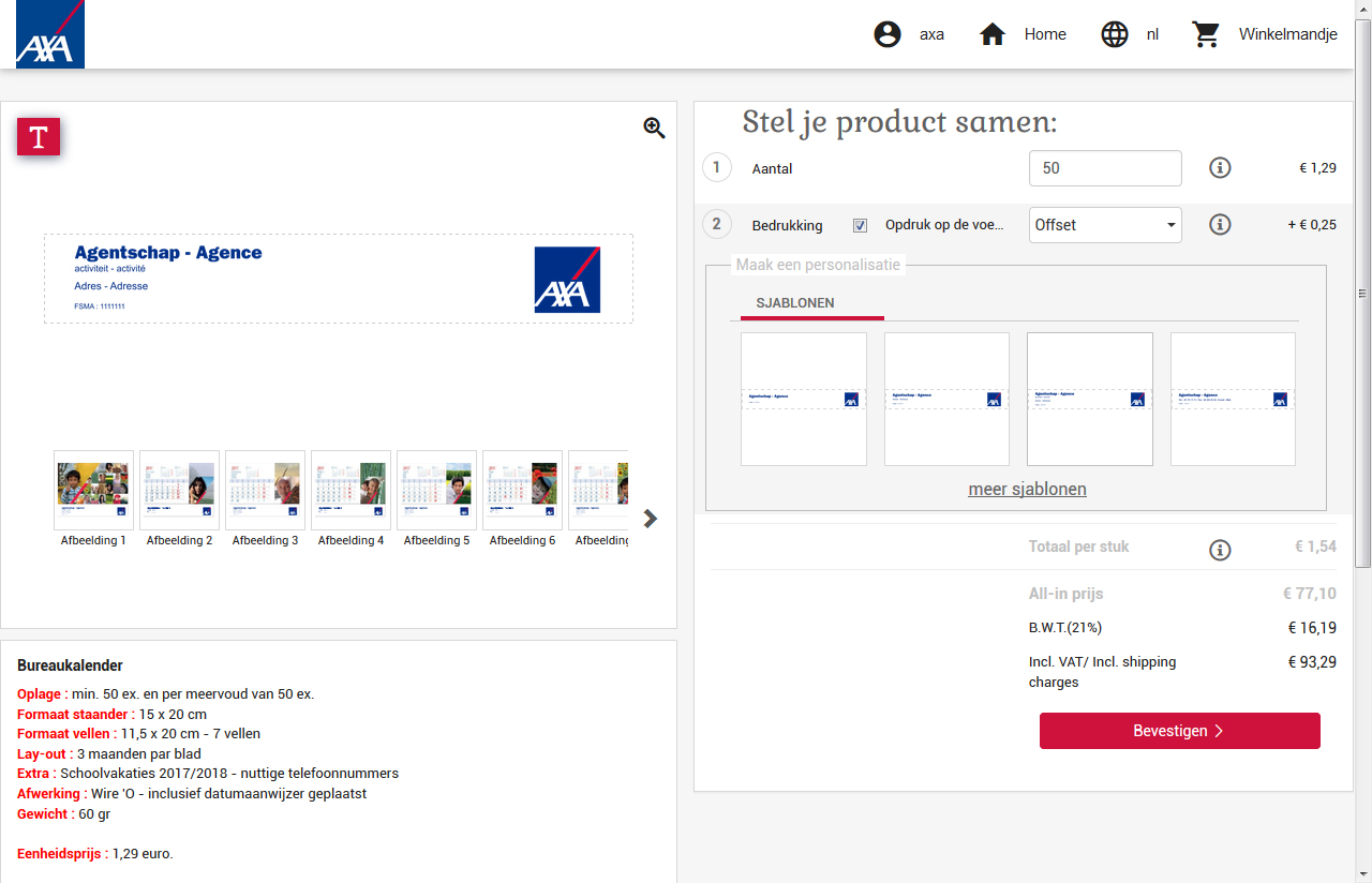 B2B Webshop met productpersonalisatie editor